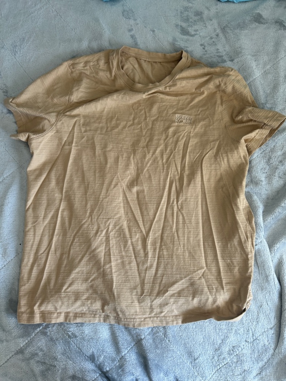 Michael Kors Men's Beige/Tan Short-Sleeve Crewneck Tee